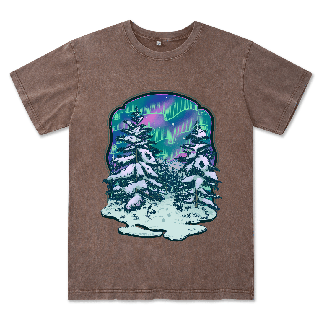 Winter Aurora Front-printed Washed Tee