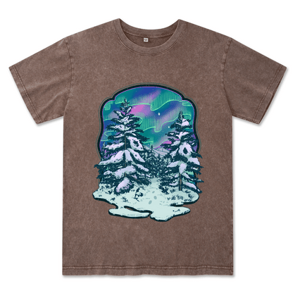 Winter Aurora Front-printed Washed Tee