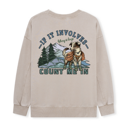 Hiking & Dogs Adventure Washed Sweatshirt