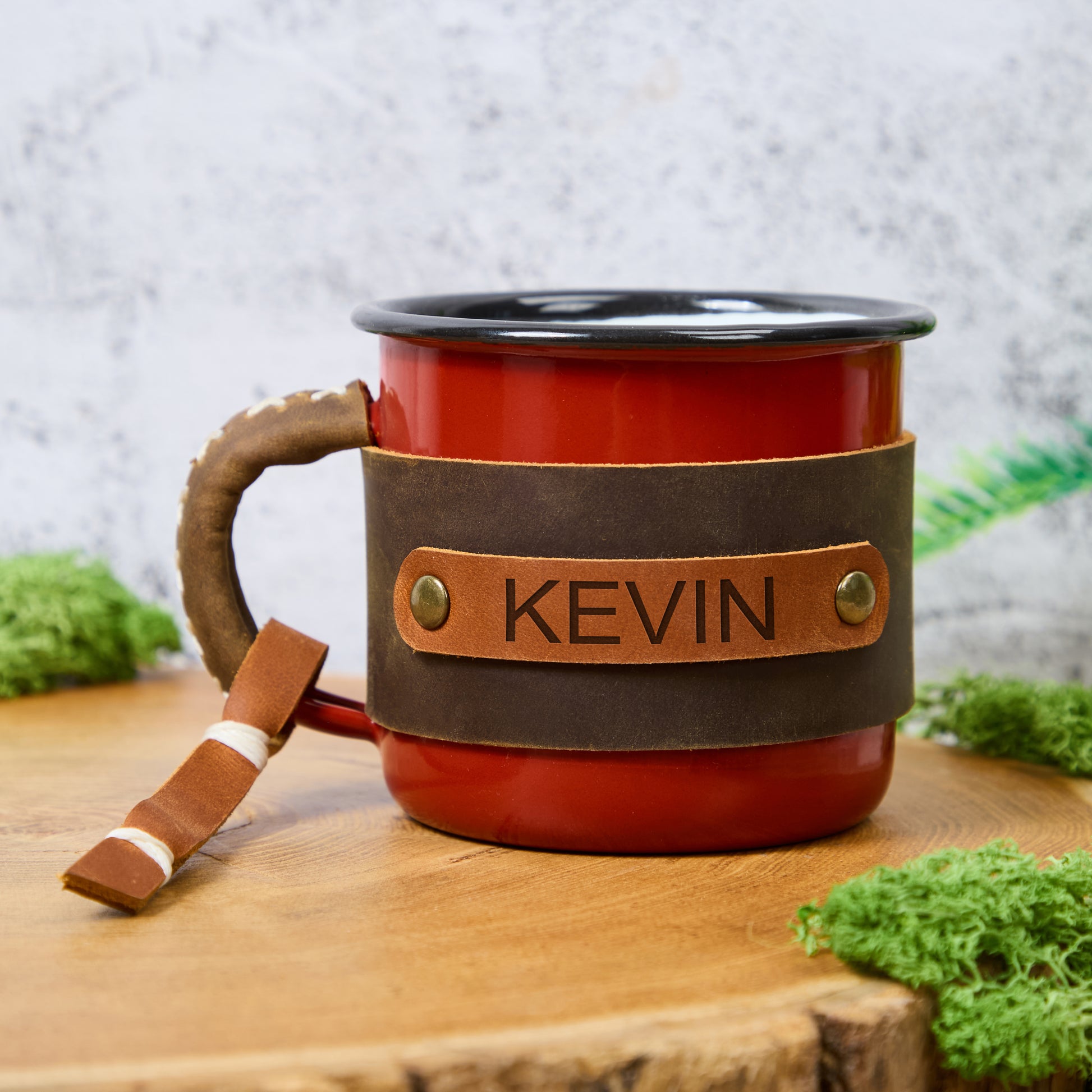Personalized Leather Mug