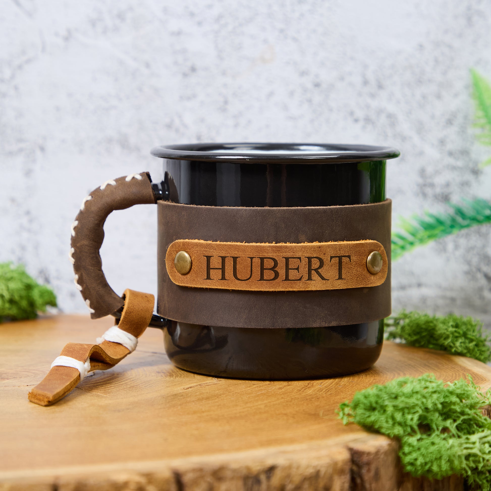Personalized Leather Mug