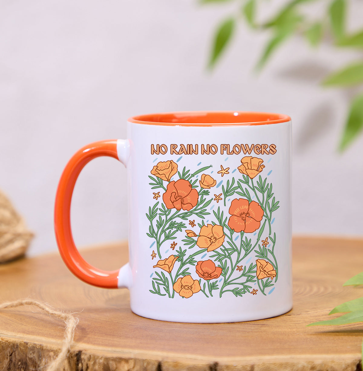 Freeleaf No Rain No Flowers Colorful Ceramic Mug