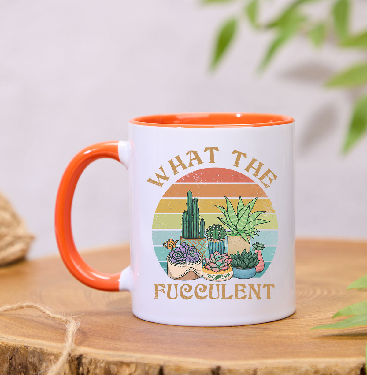 Freeleaf What the Fucculent Colorful Ceramic Mug