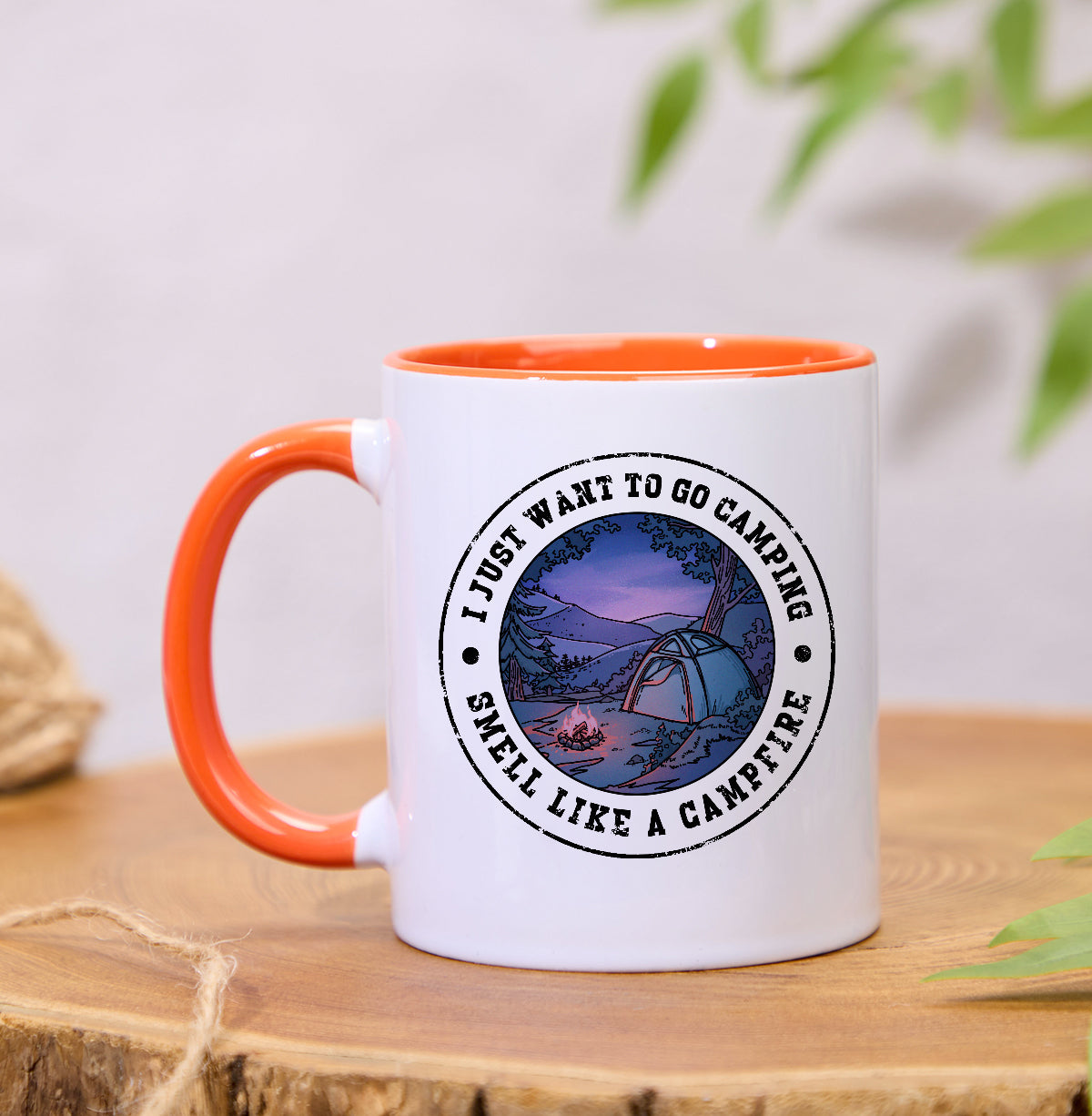 Freeleaf Just Want To Go Camping Colorful Ceramic Mug