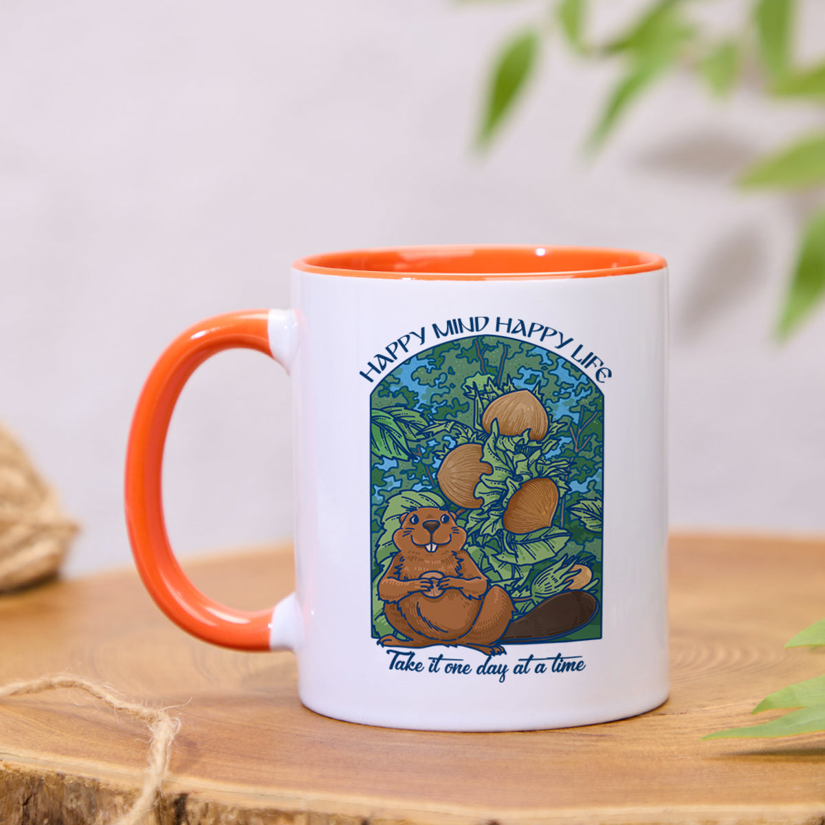 Freeleaf Mind Happy Life Colorful Ceramic Mug