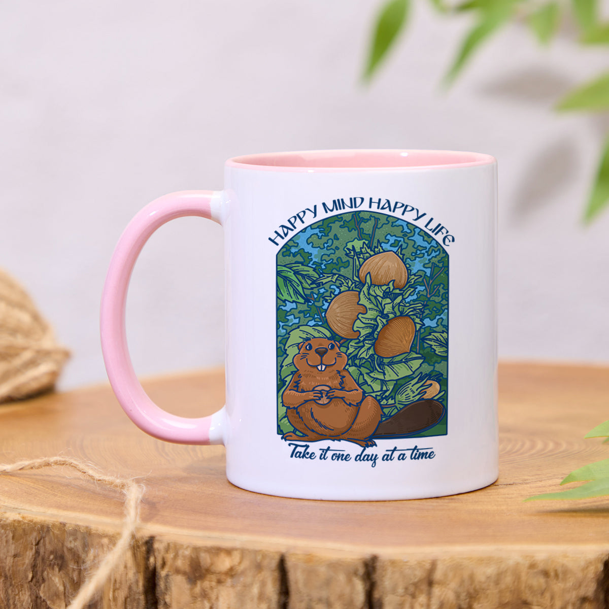 Freeleaf Mind Happy Life Colorful Ceramic Mug