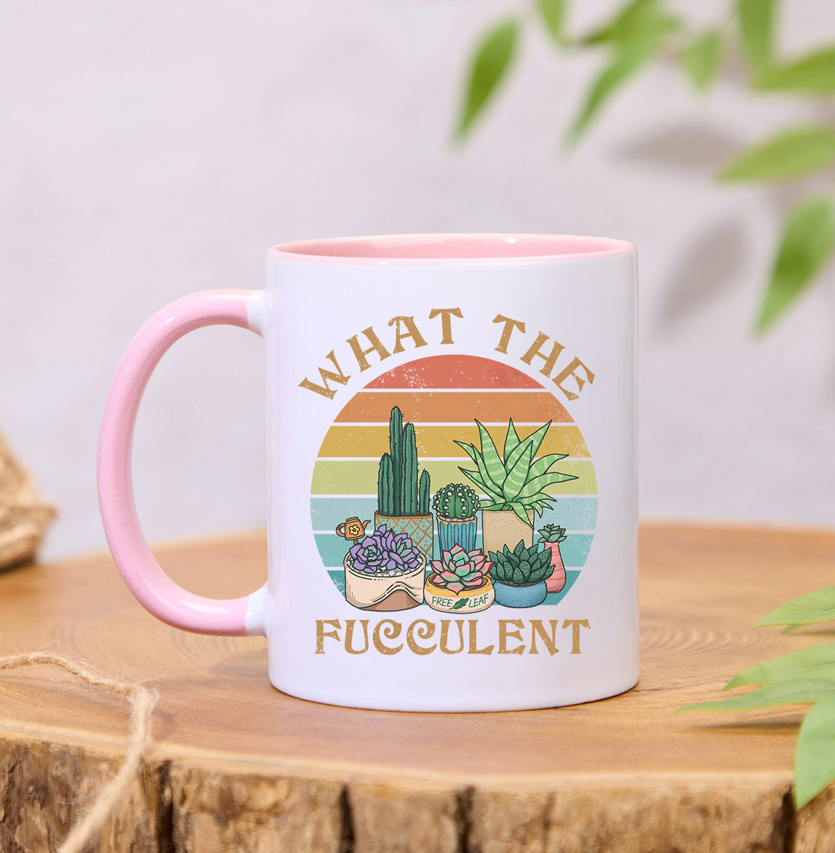 Freeleaf What the Fucculent Colorful Ceramic Mug