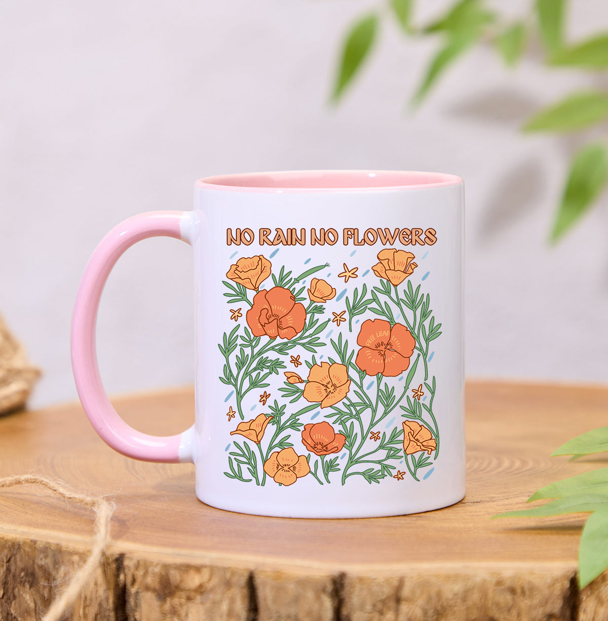 Freeleaf No Rain No Flowers Colorful Ceramic Mug