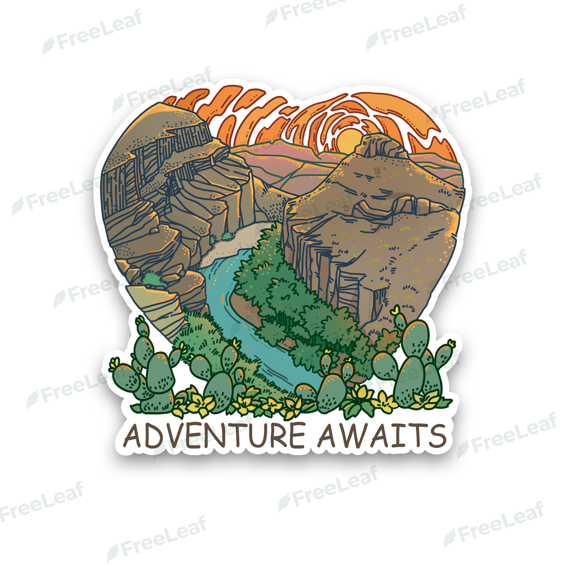 Heart of Adventure Big Bend National Park Scenic Sticker