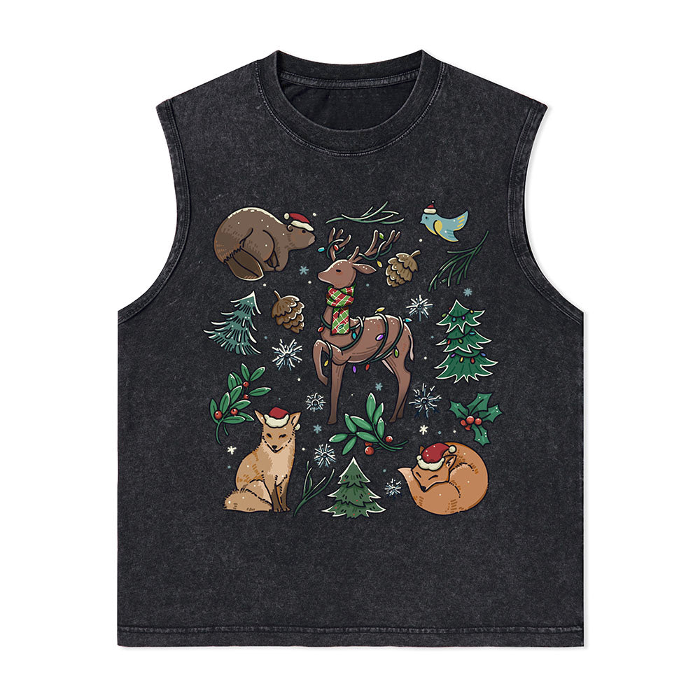 Freeleaf Yellowstone Christmas Wonderland?Nature Inspired Unisex Washed Tank Tops