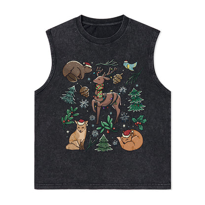 Freeleaf Yellowstone Christmas Wonderland?Nature Inspired Unisex Washed Tank Tops