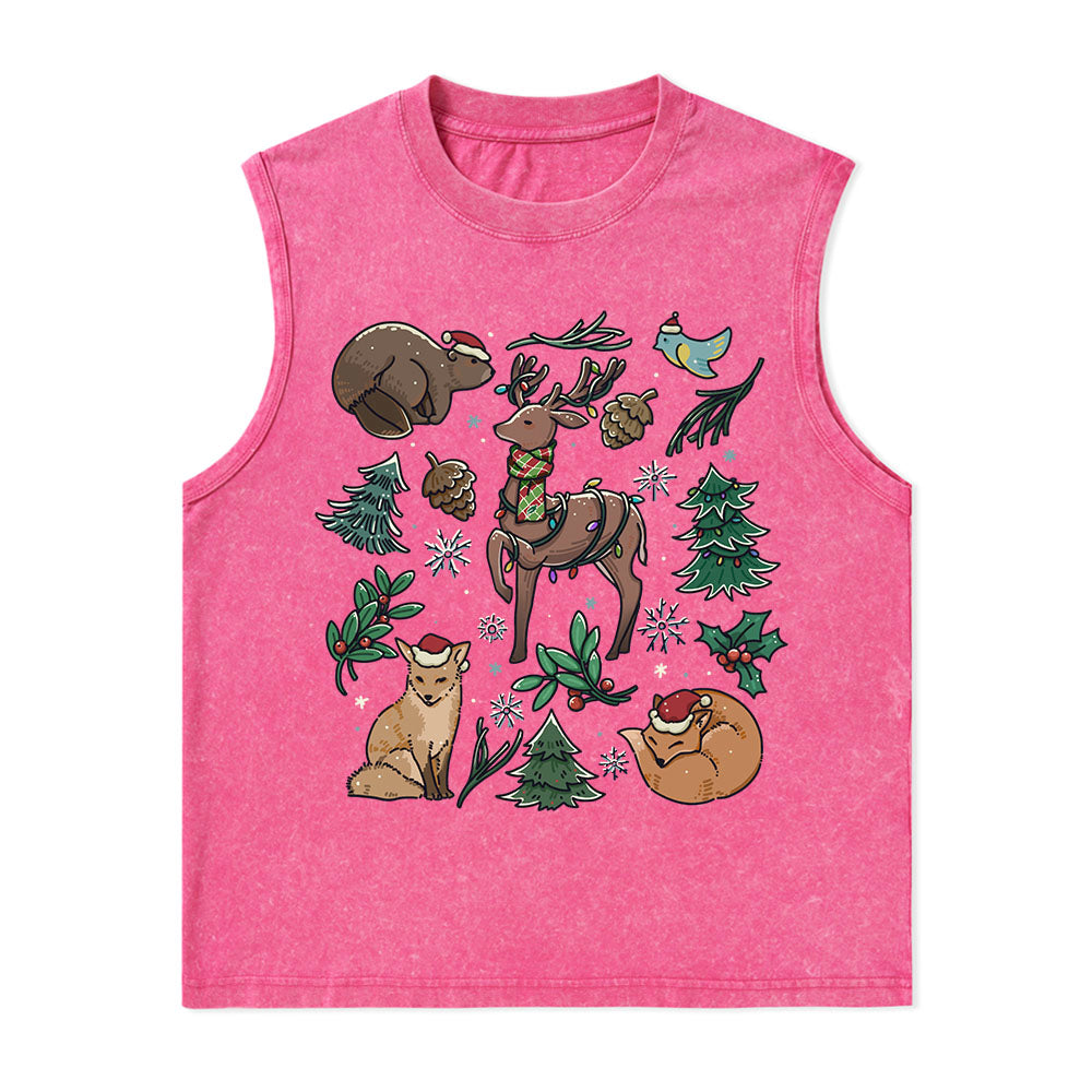 Freeleaf Yellowstone Christmas Wonderland?Nature Inspired Unisex Washed Tank Tops