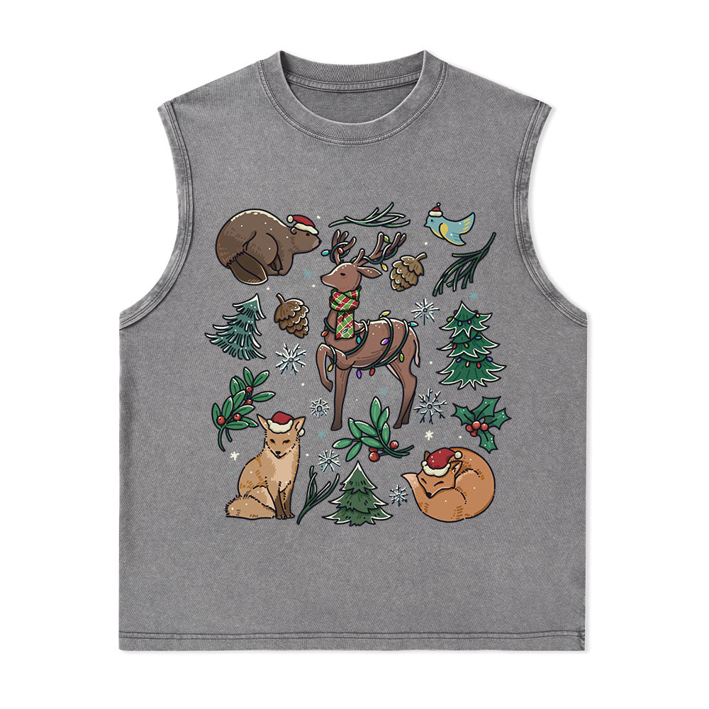 Freeleaf Yellowstone Christmas Wonderland?Nature Inspired Unisex Washed Tank Tops
