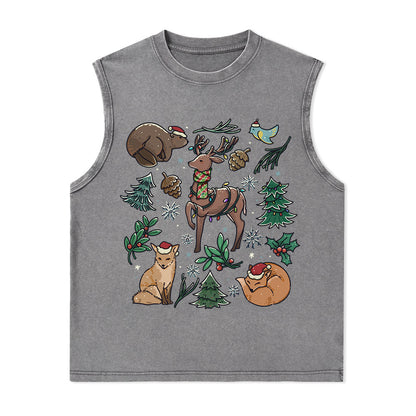 Freeleaf Yellowstone Christmas Wonderland?Nature Inspired Unisex Washed Tank Tops