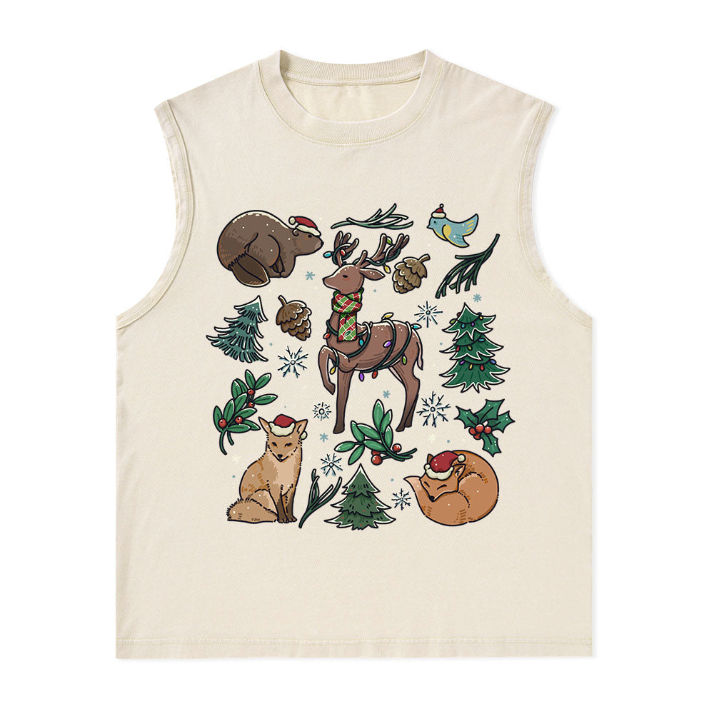Freeleaf Yellowstone Christmas Wonderland?Nature Inspired Unisex Washed Tank Tops