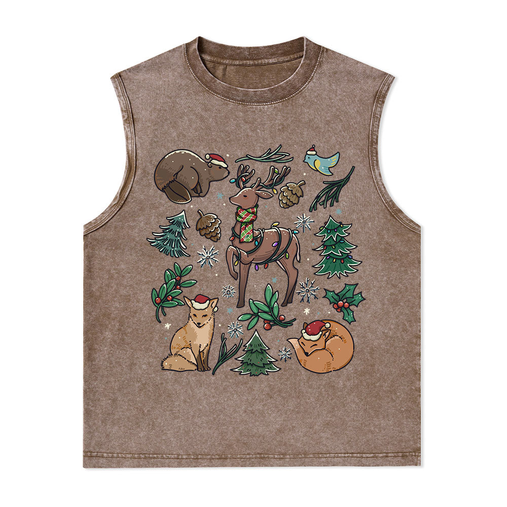 Freeleaf Yellowstone Christmas Wonderland?Nature Inspired Unisex Washed Tank Tops