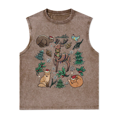 Freeleaf Yellowstone Christmas Wonderland?Nature Inspired Unisex Washed Tank Tops